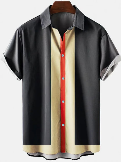 Timo | Hemd im Sommer-Design mit Retro-Streifenmuster