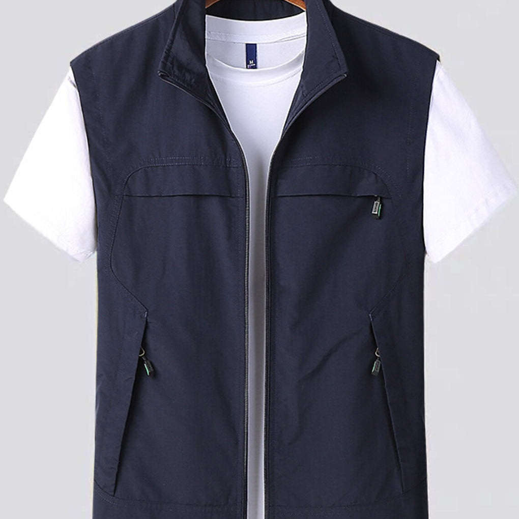 Tobias | Herren Utility Weste mit Stehkragen und Zipper