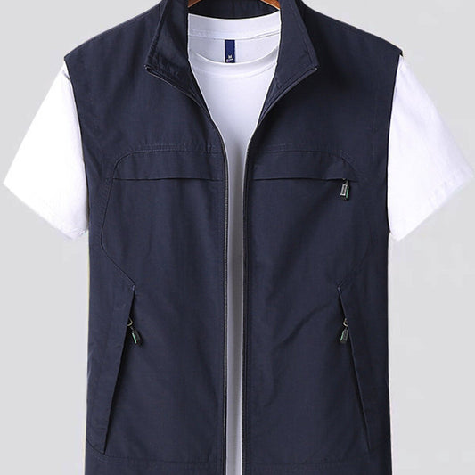 Tobias | Herren Utility Weste mit Stehkragen und Zipper