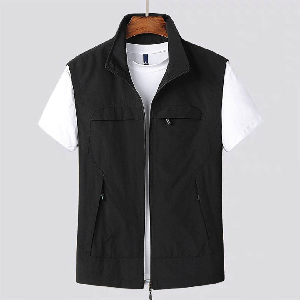 Tobias | Herren Utility Weste mit Stehkragen und Zipper