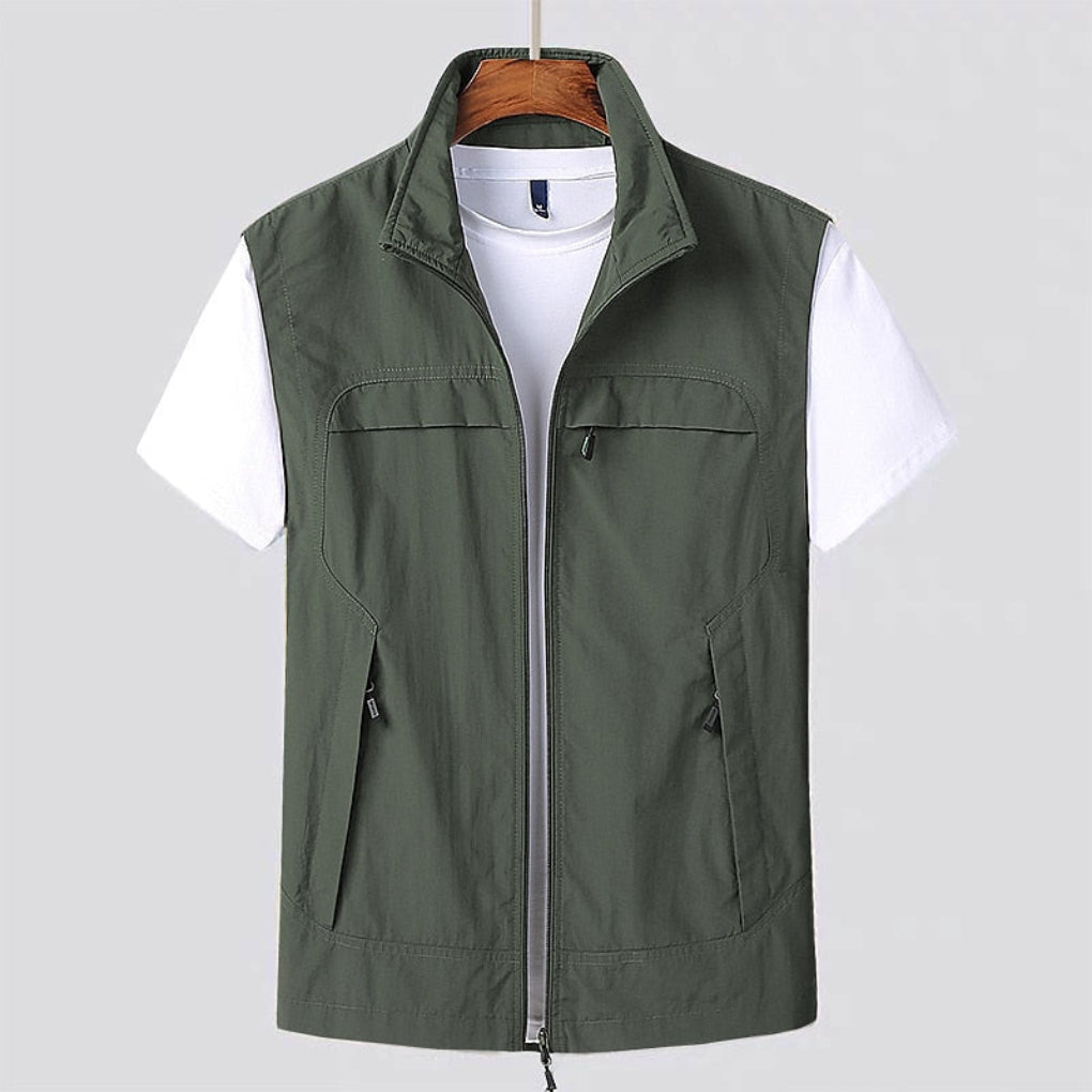 Tobias | Herren Utility Weste mit Stehkragen und Zipper