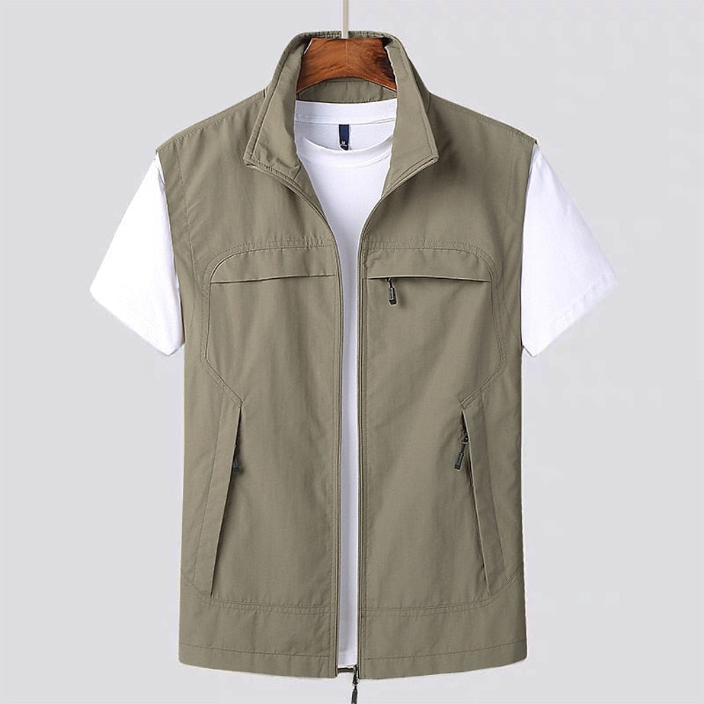 Tobias | Herren Utility Weste mit Stehkragen und Zipper