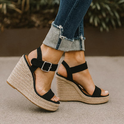 Valena | Damen Espadrilles mit Keilabsatz