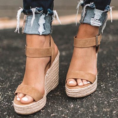 Valena | Damen Espadrilles mit Keilabsatz
