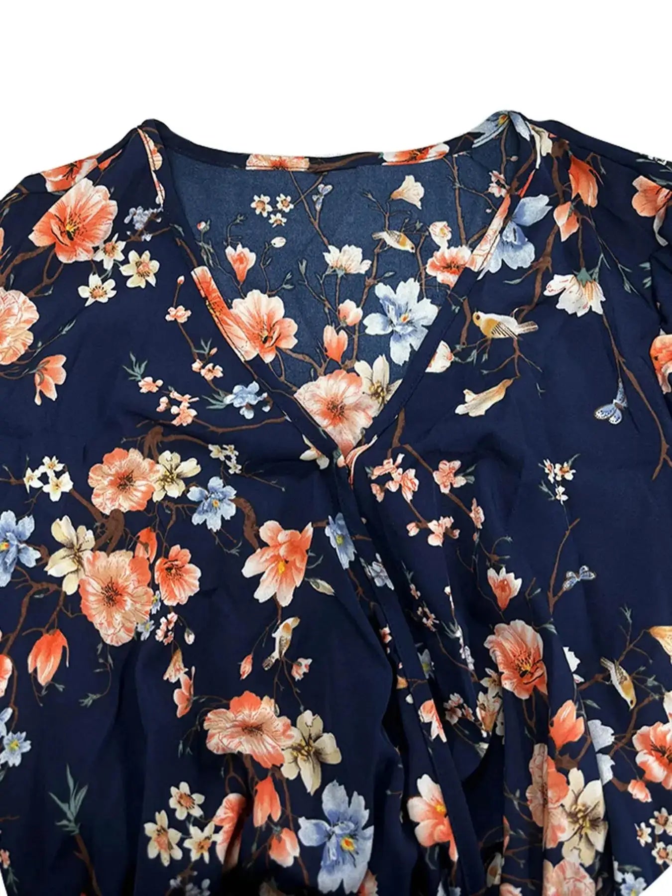 Vanessa | Floraler Damen Jumpsuit mit Volantärmeln