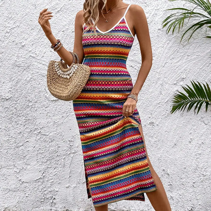 Zahara | Bohemian Kleid mit V-Ausschnitt